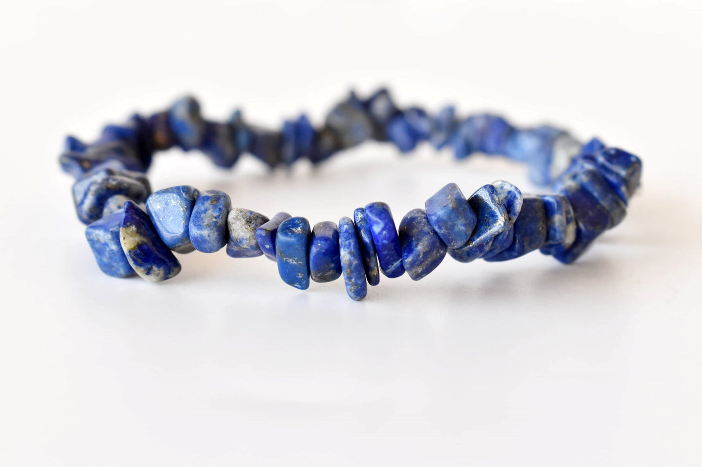 Lapis Lazuli Gemstone Chip Bracelet.