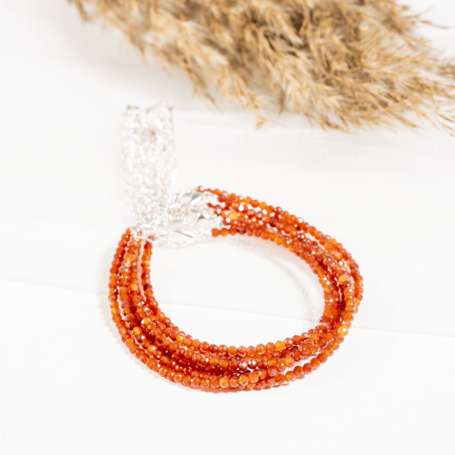 Carnelian Crystal Anklet | Natural Healing Crystal Anklet | Energy Protection & Spiritual Jewelry