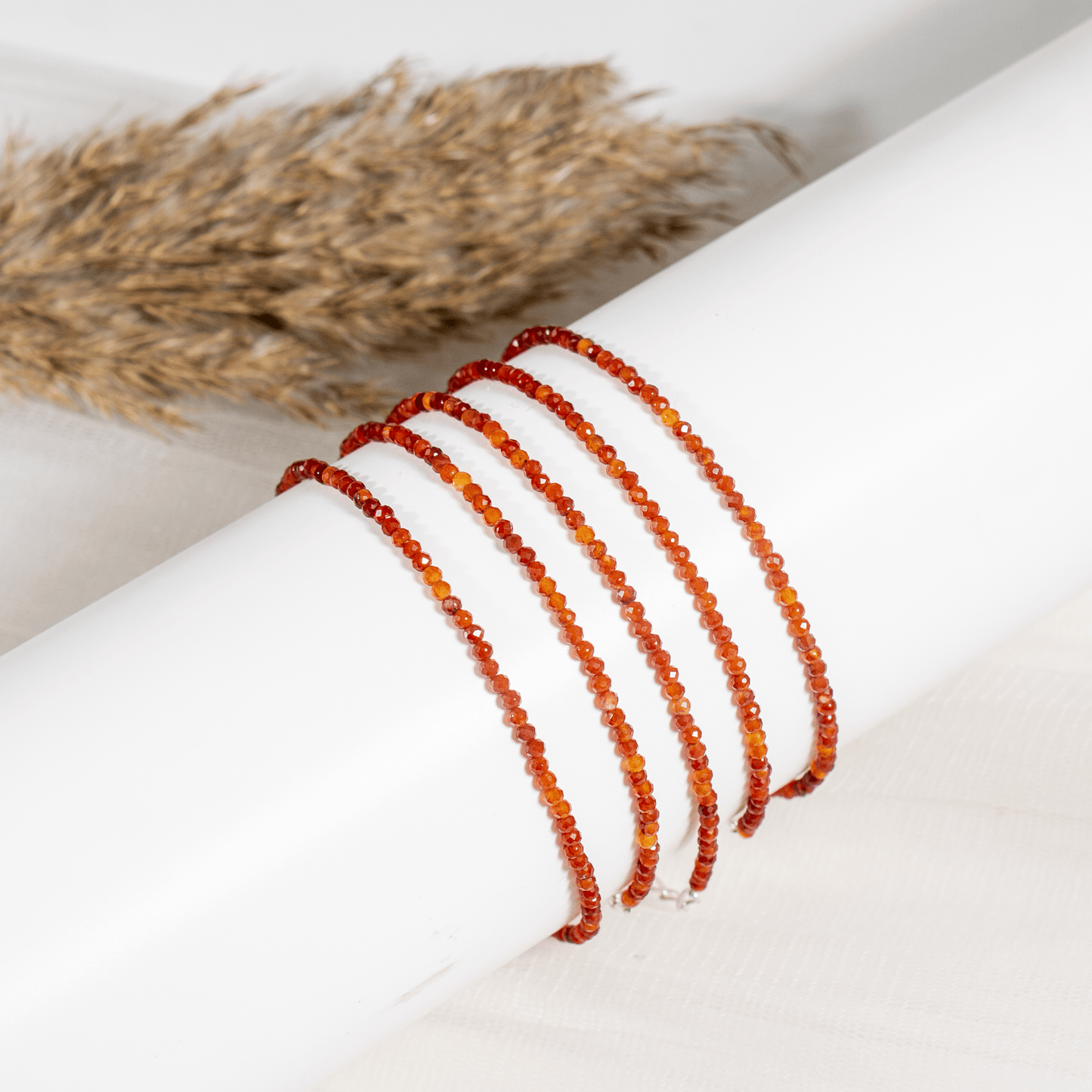 Carnelian Crystal Anklet | Natural Healing Crystal Anklet | Energy Protection & Spiritual Jewelry