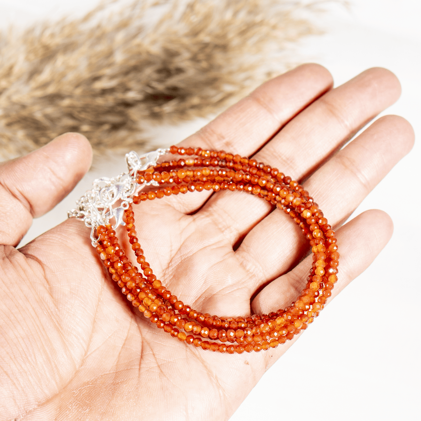 Carnelian Crystal Anklet | Natural Healing Crystal Anklet | Energy Protection & Spiritual Jewelry