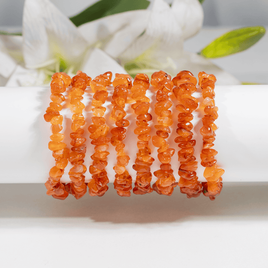 Carnelian Gemstone Chip Bracelet