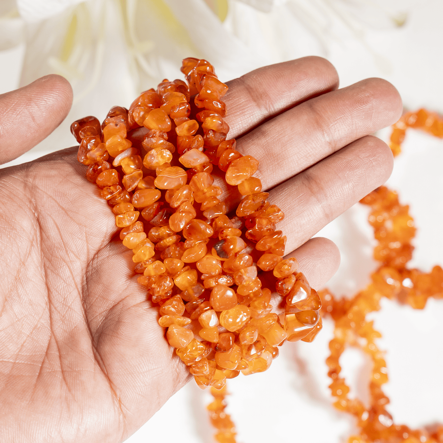 Carnelian Gemstone Chip Bracelet