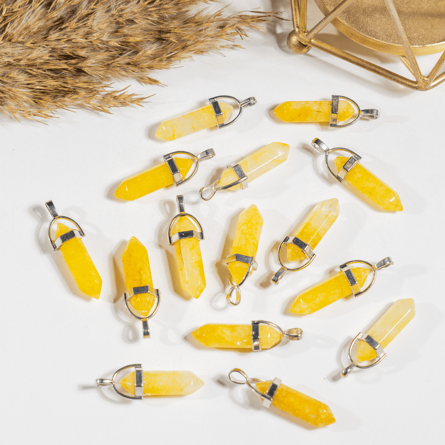 Citrine Crystal Pendant | Double Terminated Crystal Point | Natural Gemstone Jewelry | Pendant Necklace