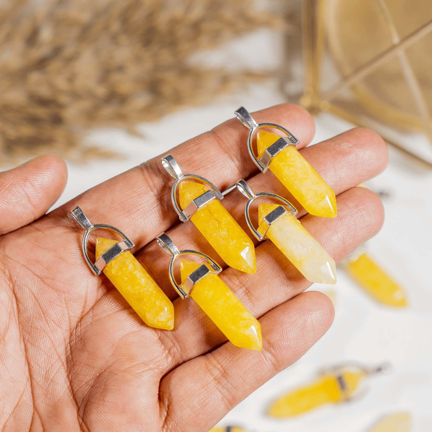 Citrine Crystal Pendant | Double Terminated Crystal Point | Natural Gemstone Jewelry | Pendant Necklace
