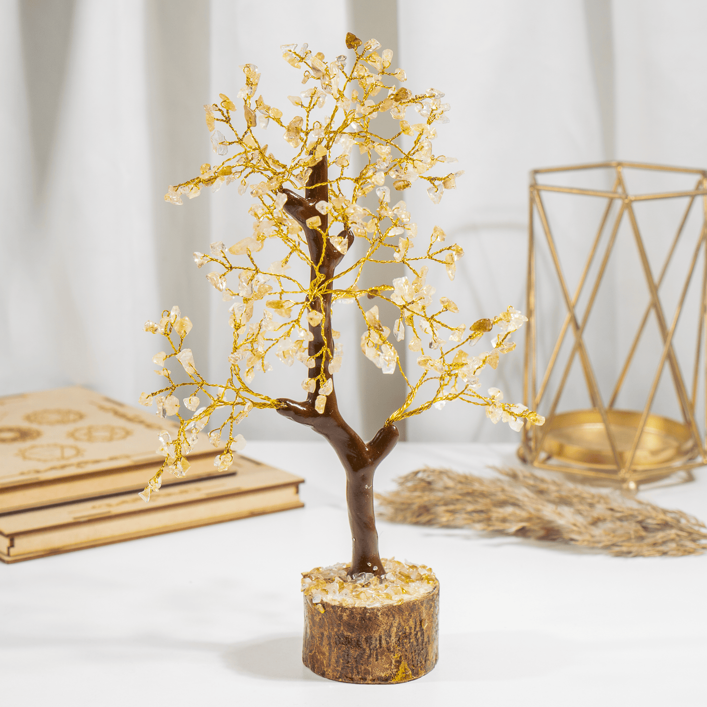 Citrine Orgone Based  Crystal Tree With 300 Natural Crystal Chips