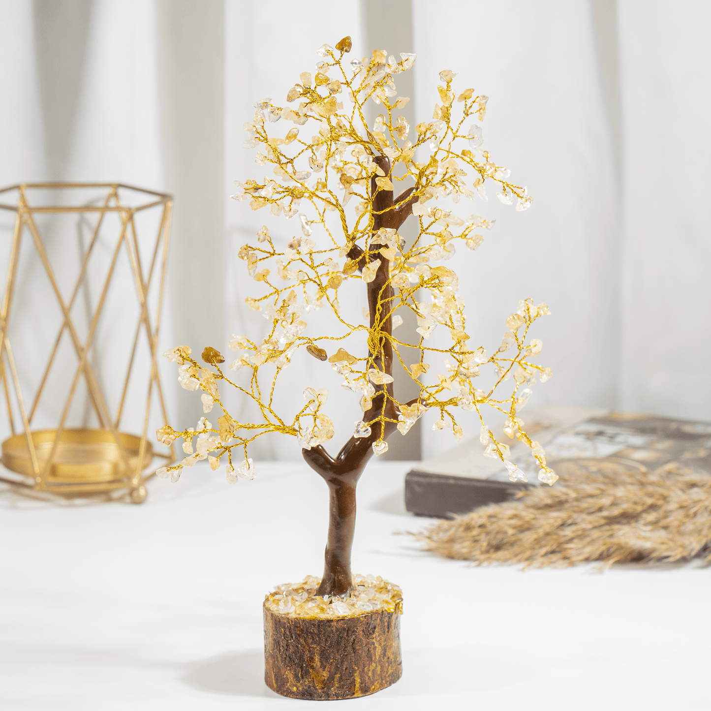 Citrine Orgone Based  Crystal Tree With 300 Natural Crystal Chips