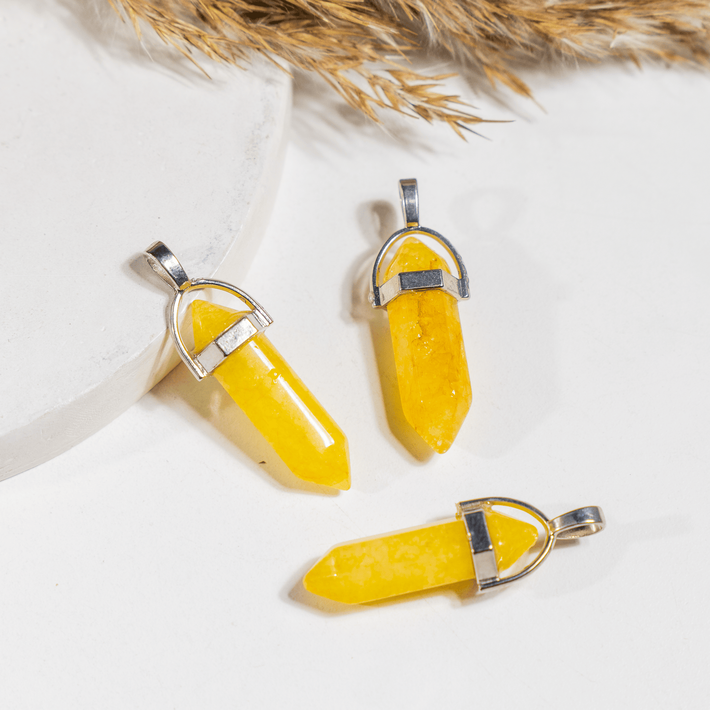 Citrine Crystal Pendant | Double Terminated Crystal Point | Natural Gemstone Jewelry | Pendant Necklace