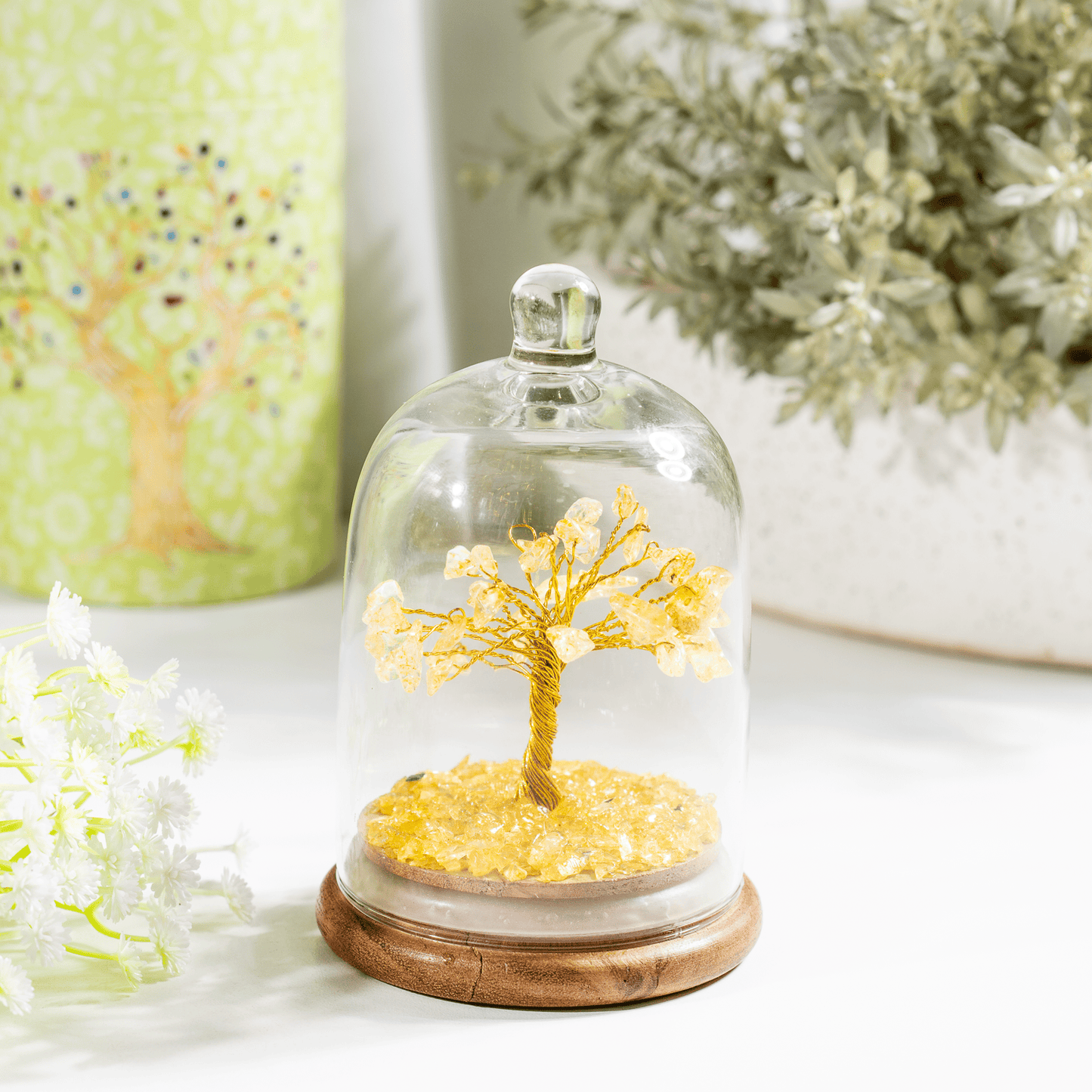 Citrine Dome Tree | Natural Crystal Decor | Feng Shui Tree | Healing Gemstone Bonsai | Home, Office Decor