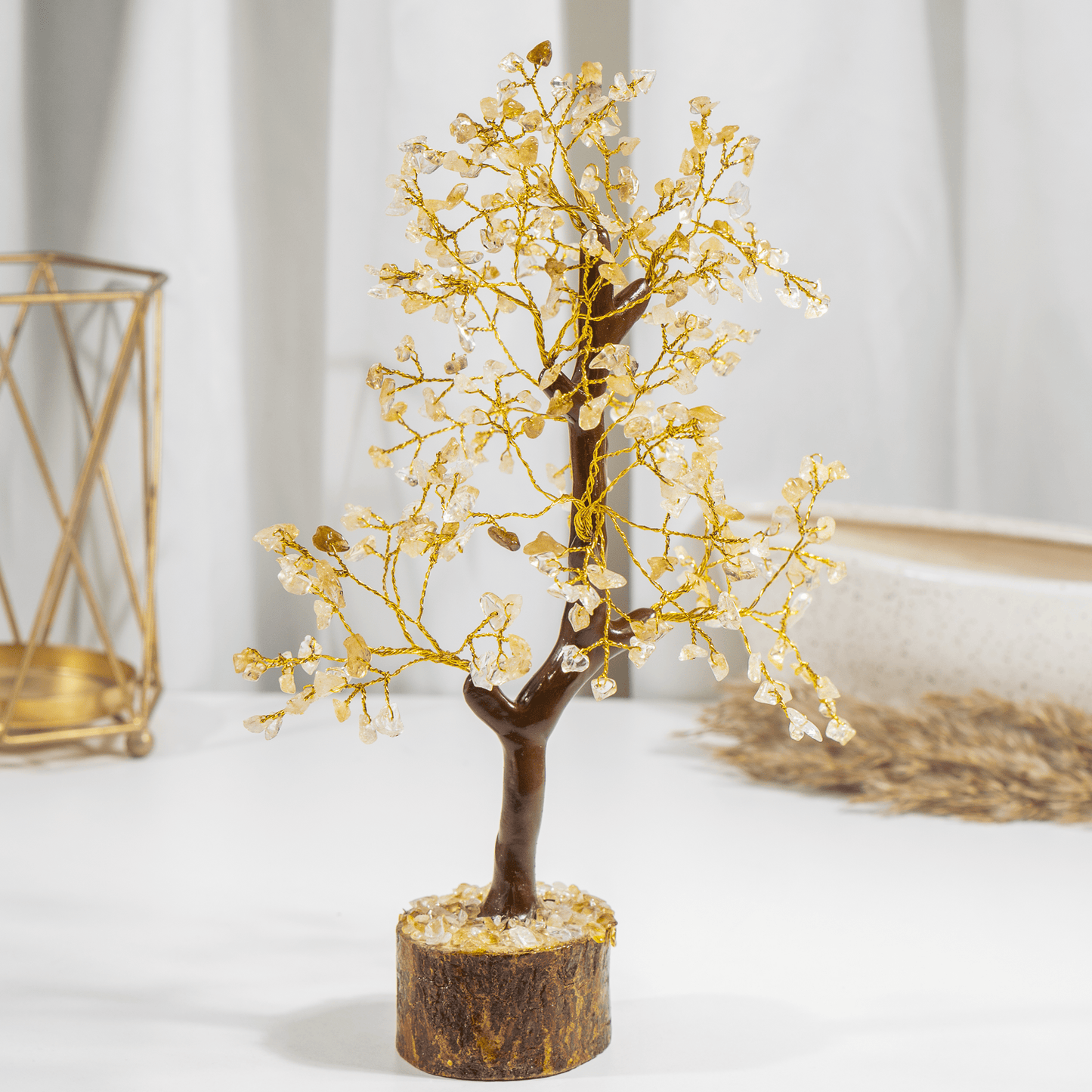 Citrine Orgone Based  Crystal Tree With 300 Natural Crystal Chips
