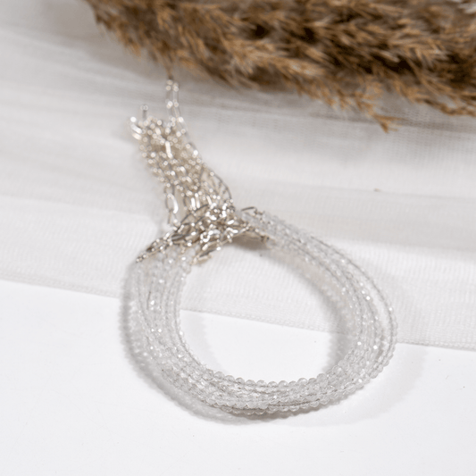 Clear Quartz Crystal Anklet | Natural Healing Crystal Anklet | Energy Protection & Spiritual Jewelry