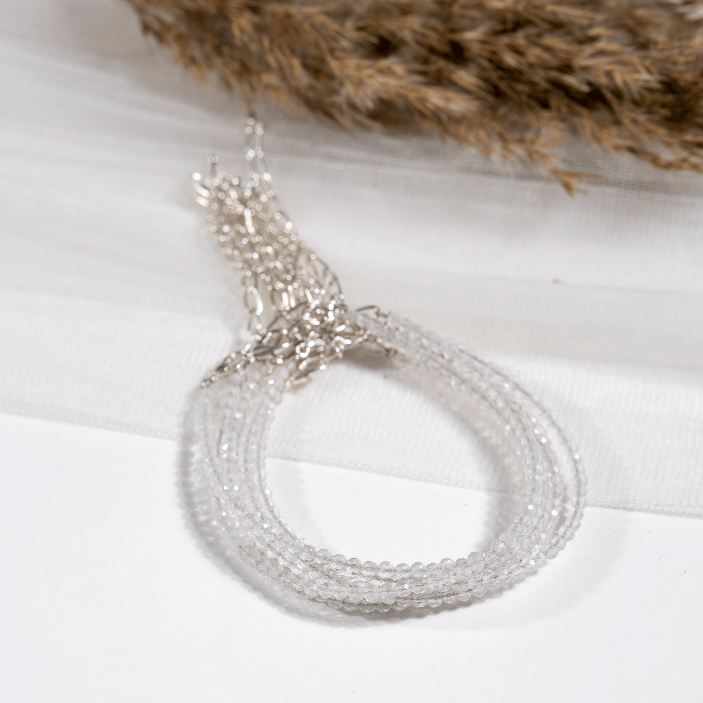 Clear Quartz Crystal Anklet | Natural Healing Crystal Anklet | Energy Protection & Spiritual Jewelry