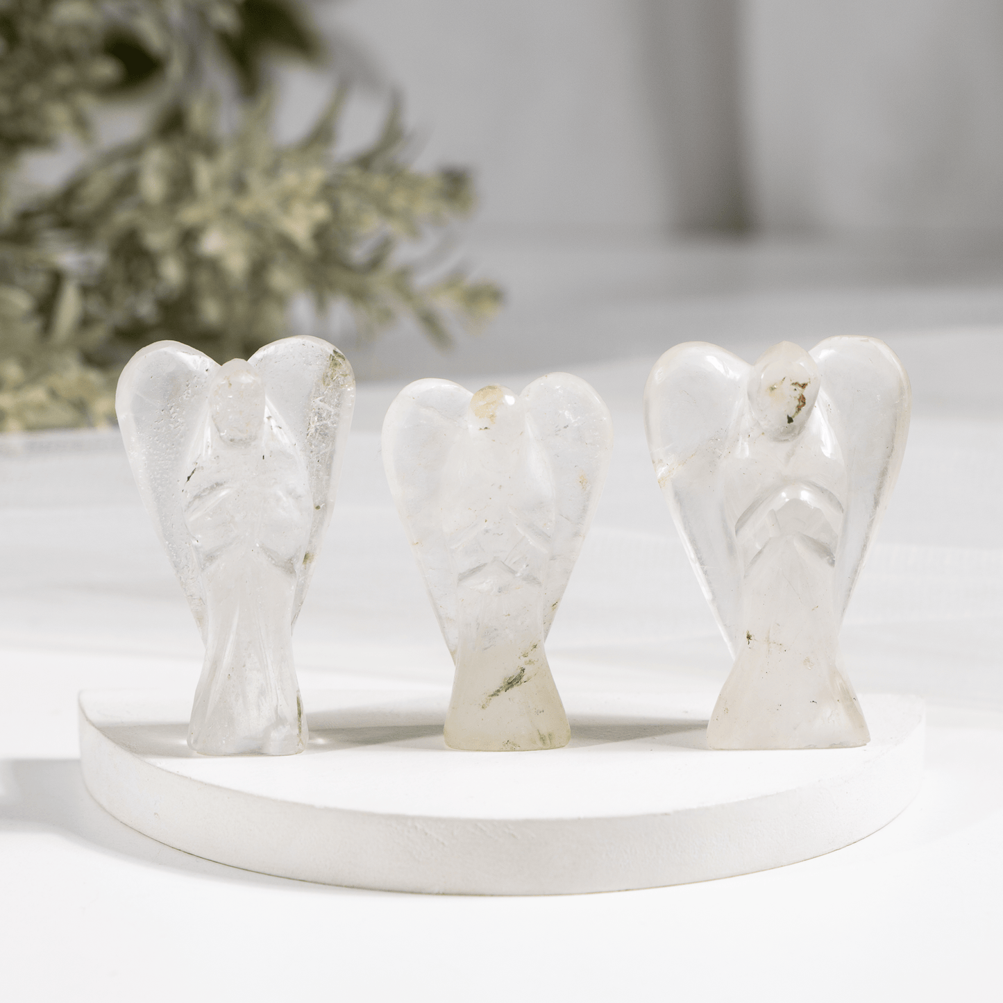 2'' Crystal Quartz Angel, Gemstone Peace Angel