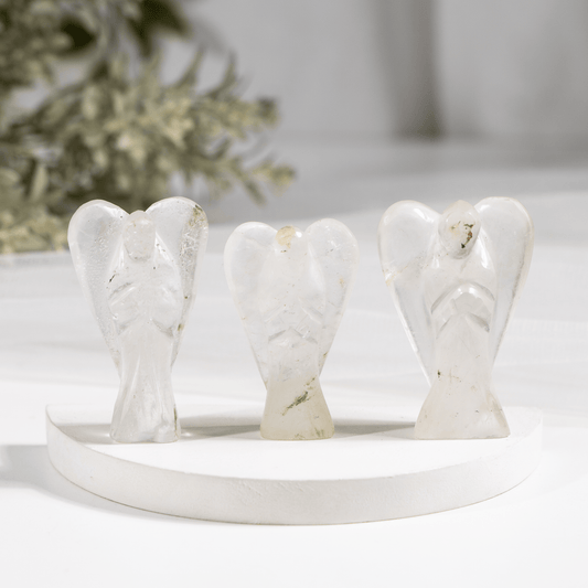 2'' Crystal Quartz Angel, Gemstone Peace Angel