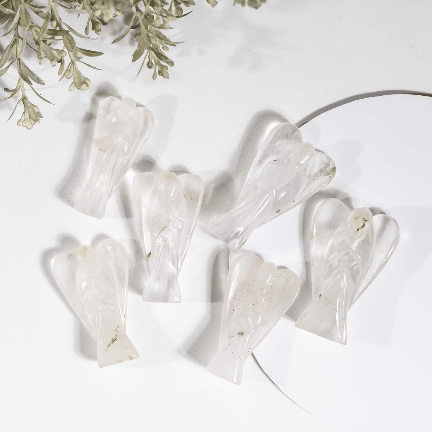 2'' Crystal Quartz Angel, Gemstone Peace Angel