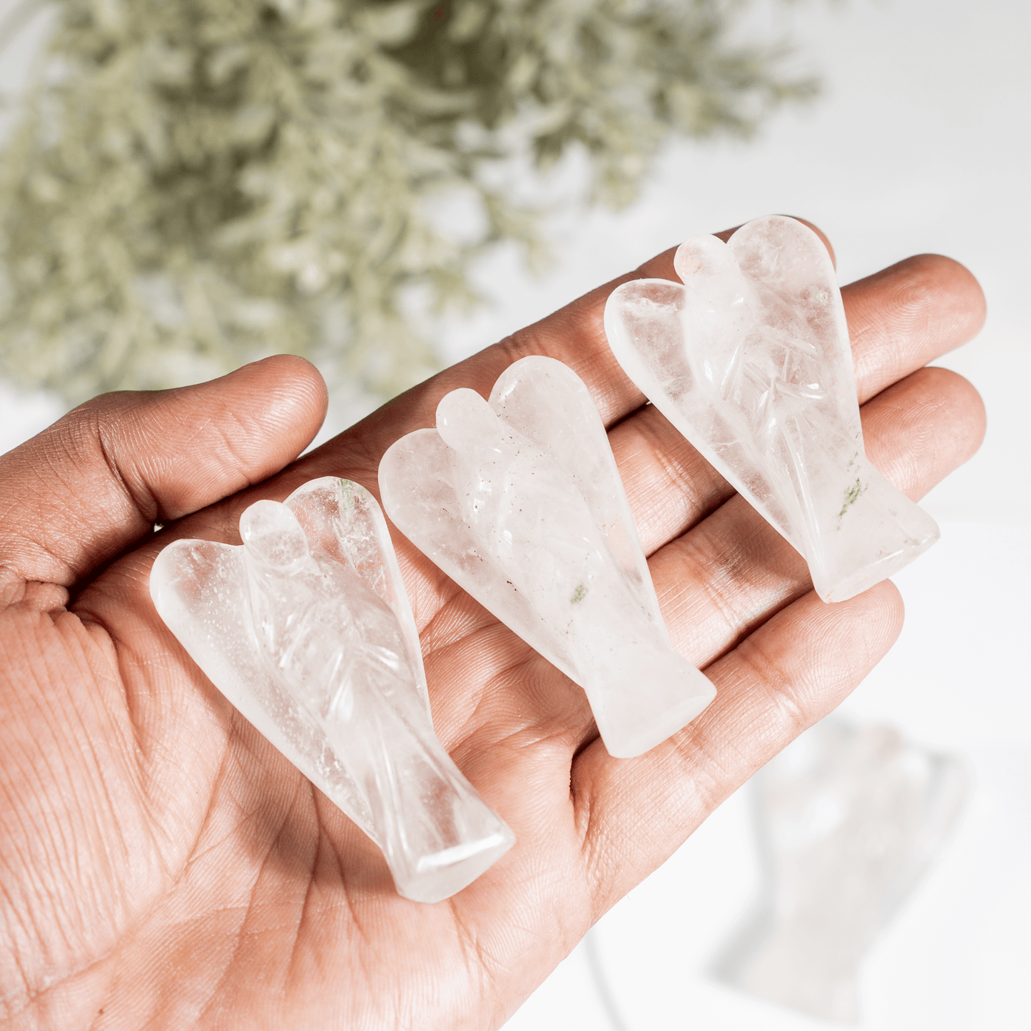 2'' Crystal Quartz Angel, Gemstone Peace Angel