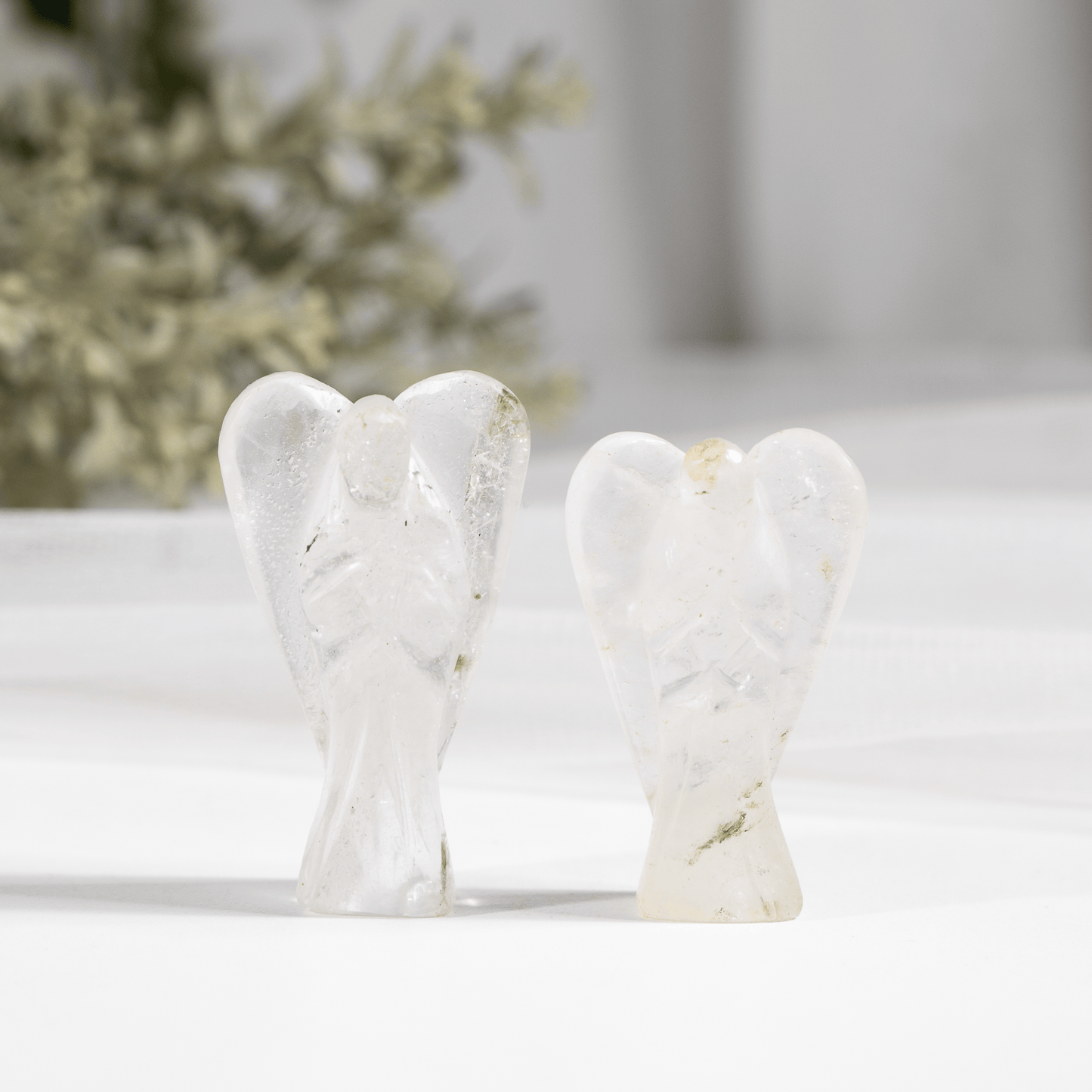 2'' Crystal Quartz Angel, Gemstone Peace Angel