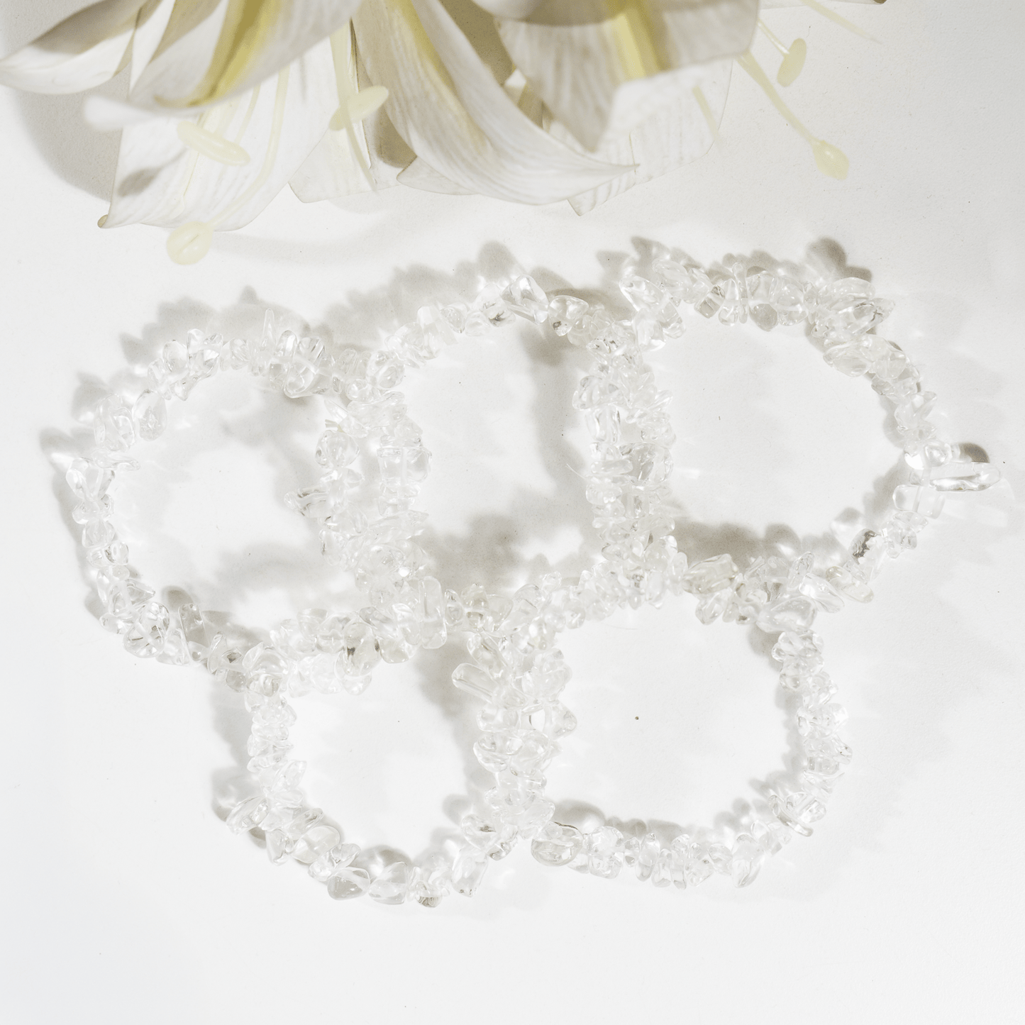 Crystal Quartz Gemstone Chip Bracelet.