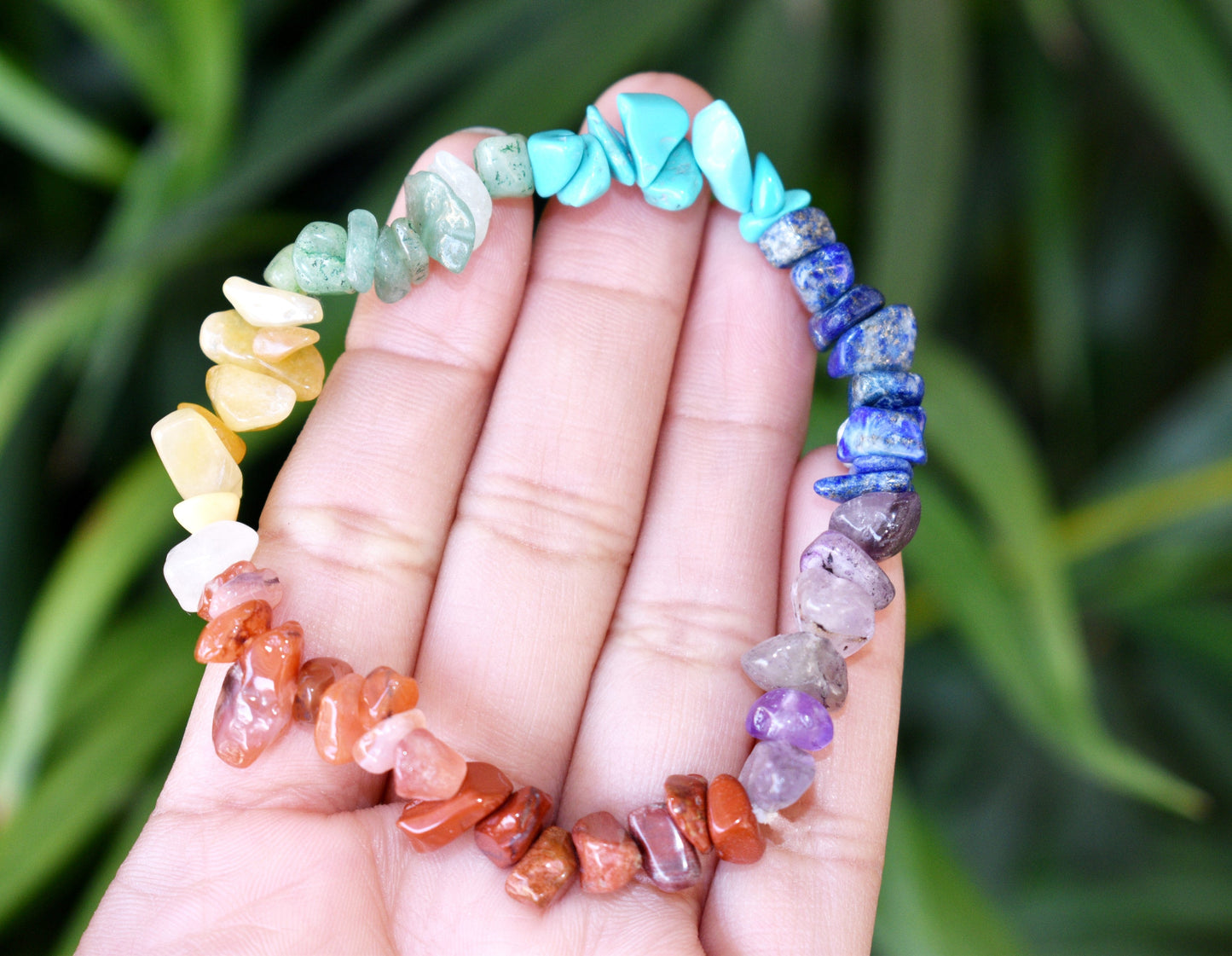 7 Chakra Gemstone Chip Bracelet