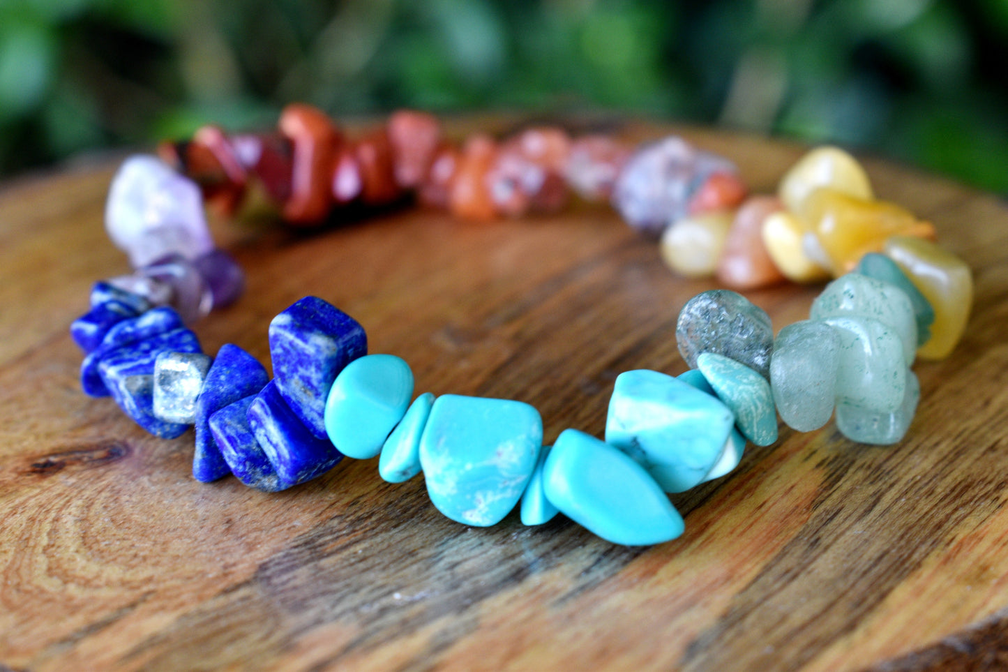 7 Chakra Gemstone Chip Bracelet