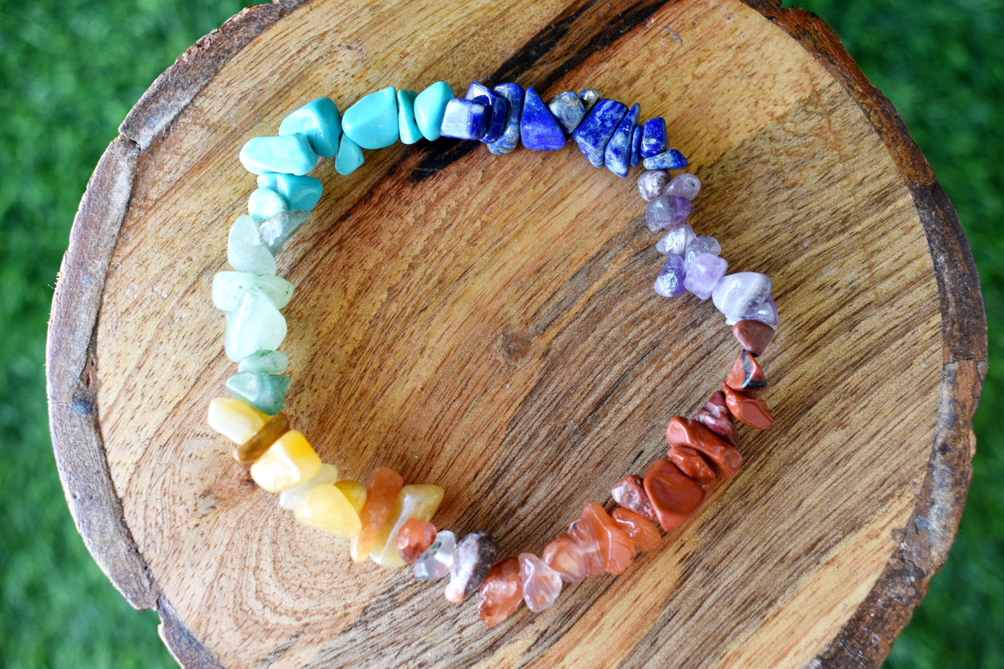 7 Chakra Gemstone Chip Bracelet
