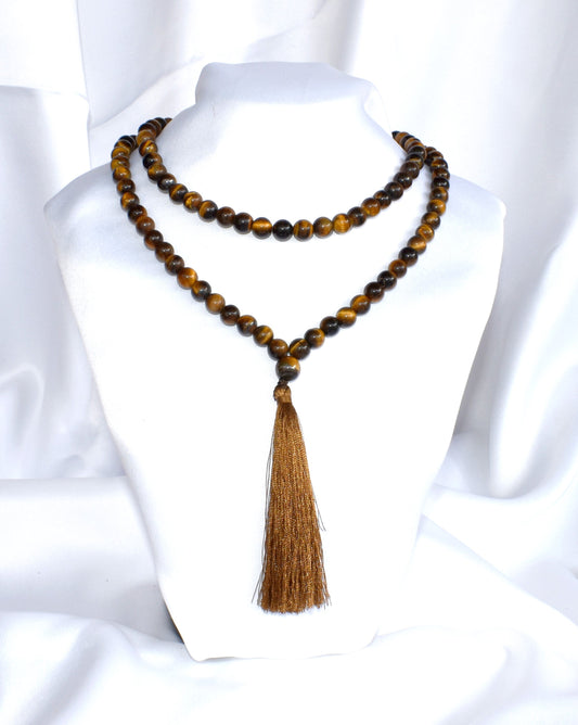 Tiger Eye Mala with 108 Prayer Beads, Buddhist Mala use for Meditation & Jap