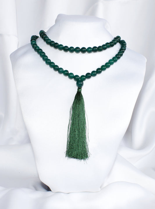 108 Green Jade Beads Prayer Mala