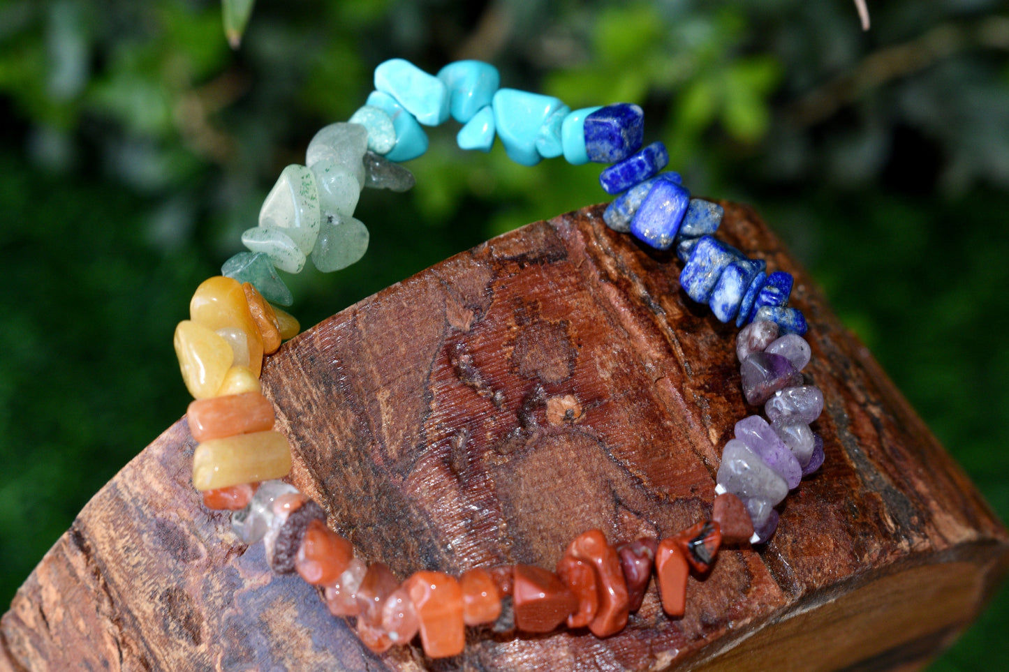 7 Chakra Gemstone Chip Bracelet
