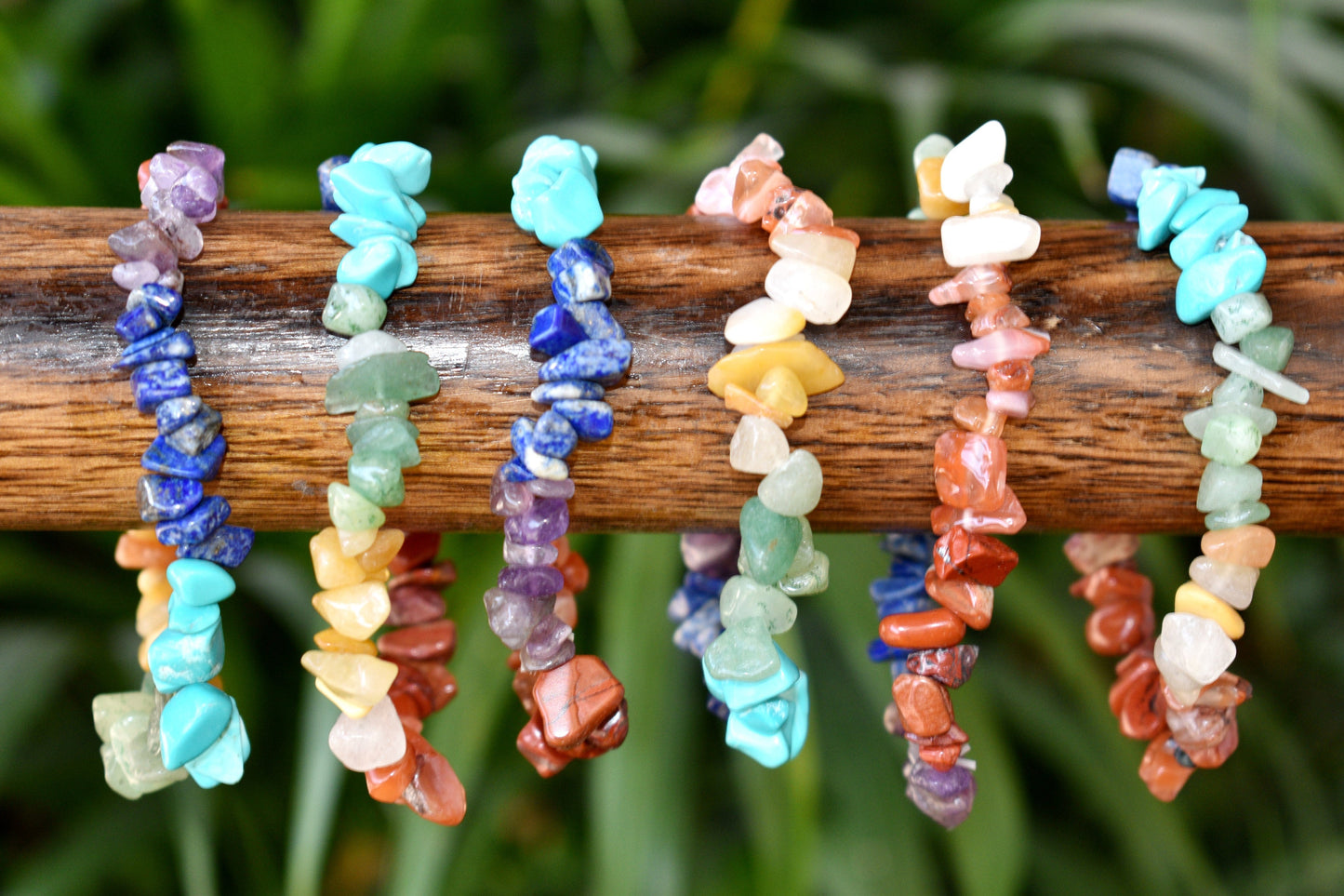 7 Chakra Gemstone Chip Bracelet