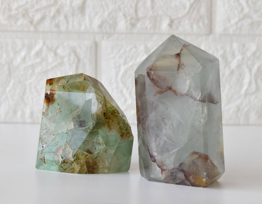 1kg Green Fluorite Crystal Polished Points (2-4Pcs)