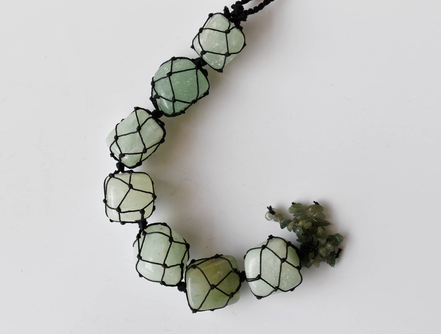 Green Aventurine Tumbled Stone Car Hanger