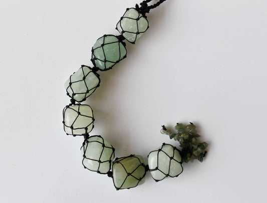 Green Aventurine Tumbled Stone Car Hanger