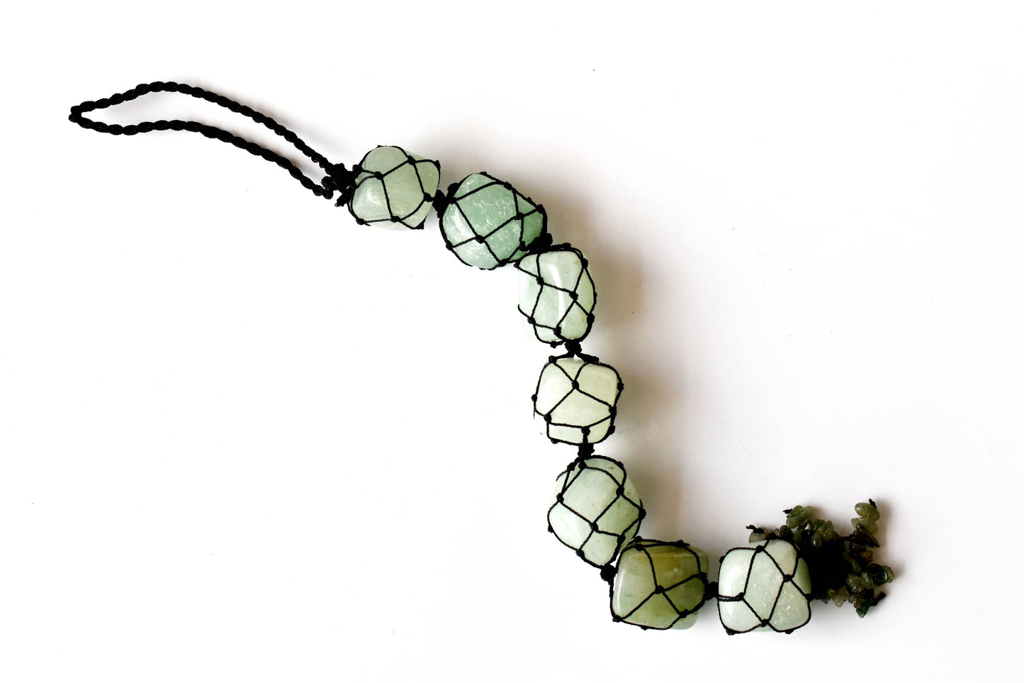 Green Aventurine Tumbled Stone Car Hanger