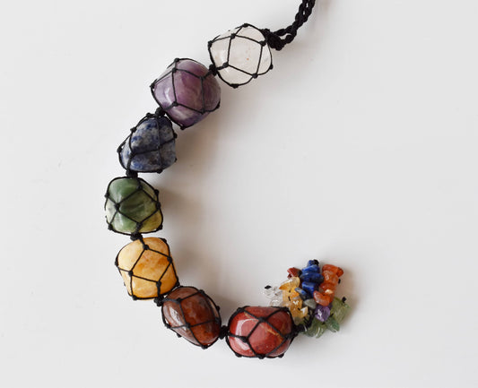 7 Chakra Tumbled Stone Car Hanger