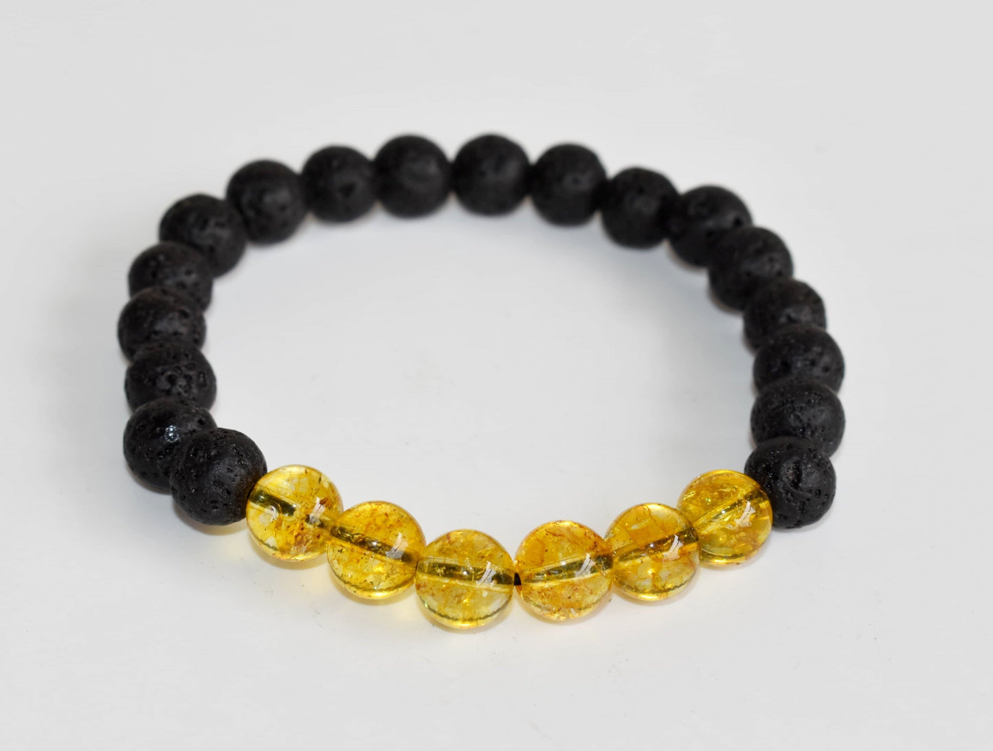 Lava with Citrine Beads Diffuser Bracelet