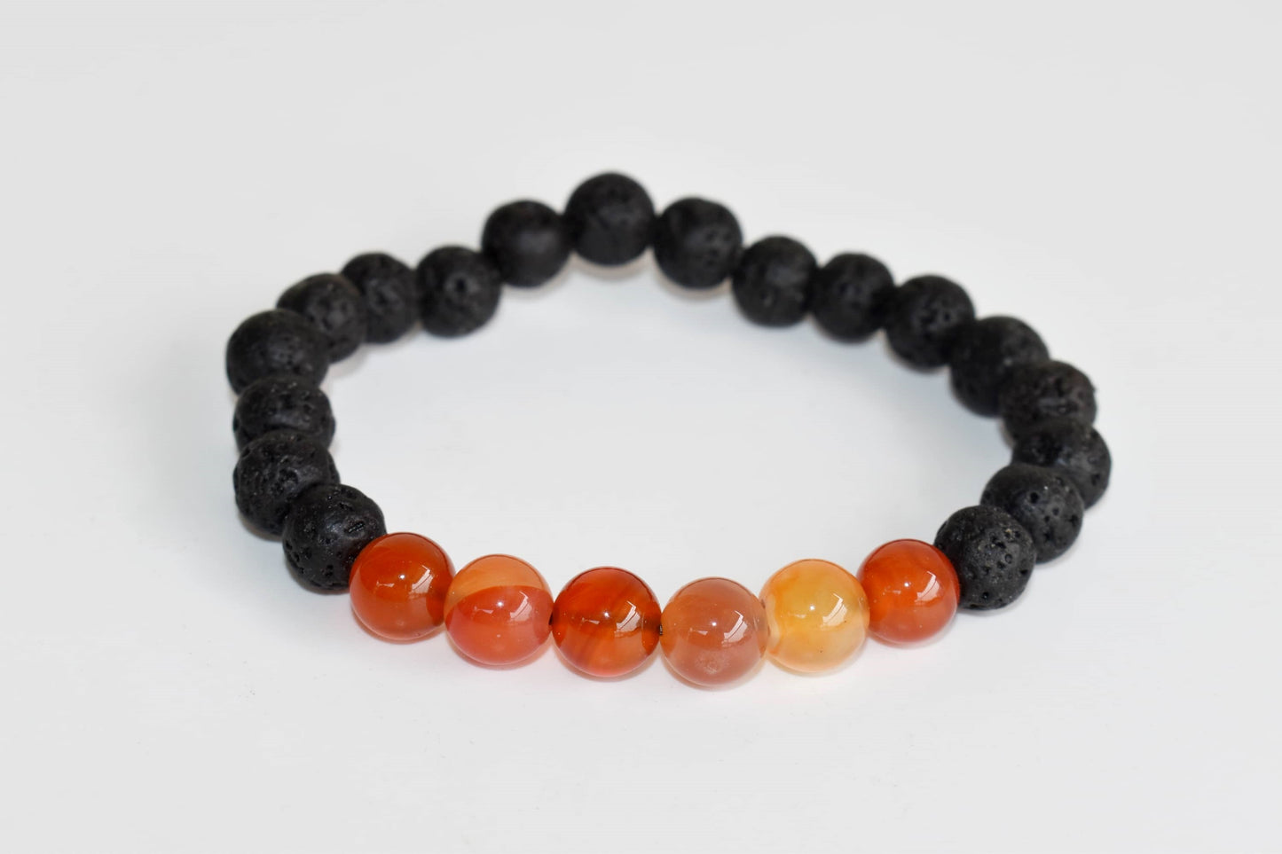 Lava with Carnelian Beads Diffuser Bracelet