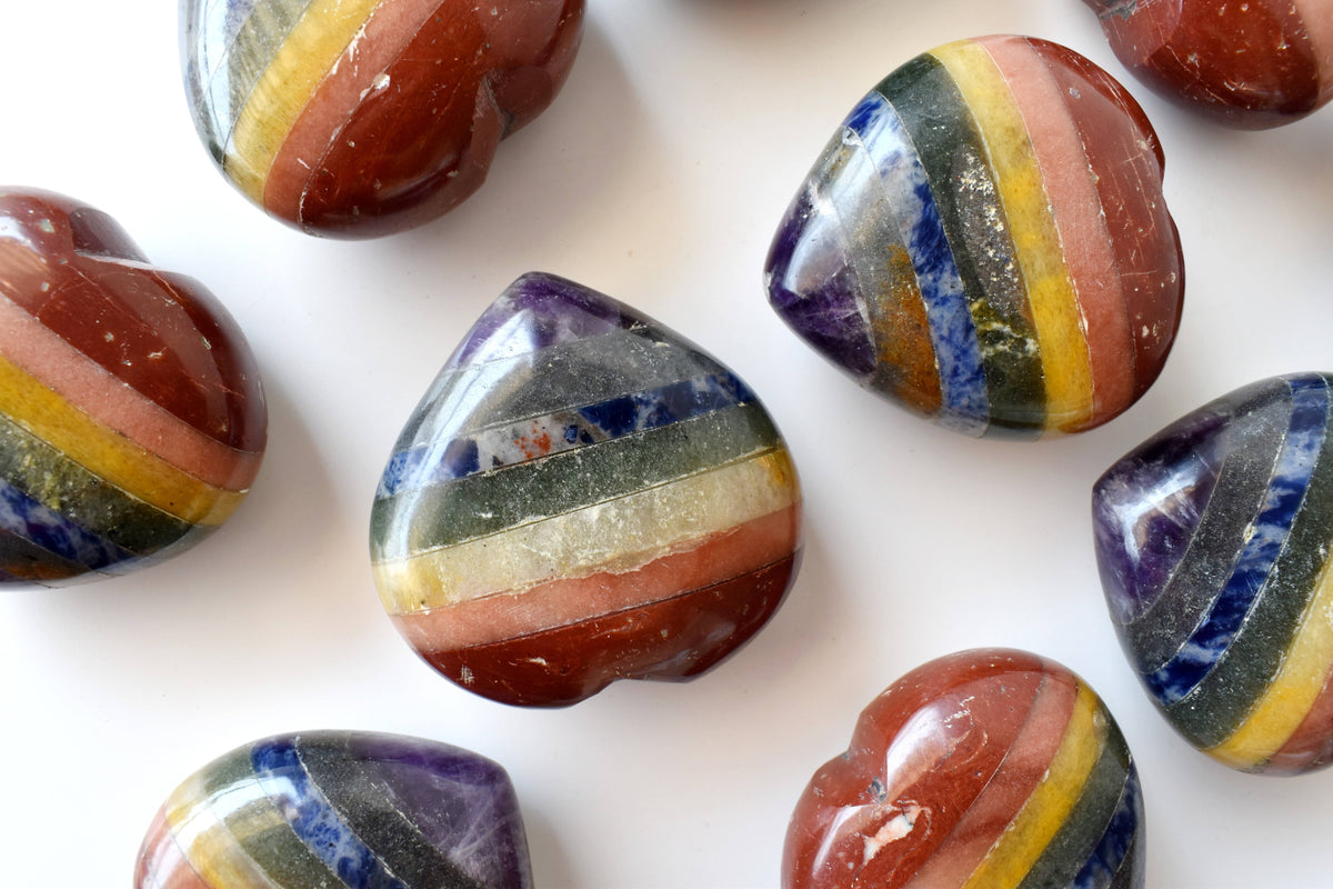 1kg Bonded Chakra Heart Crystals (2 inch)
