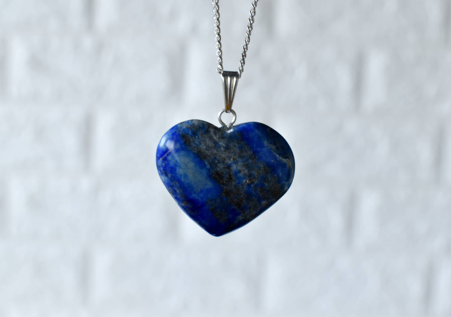 Lapis Lazuli Crystal Heart Pendant