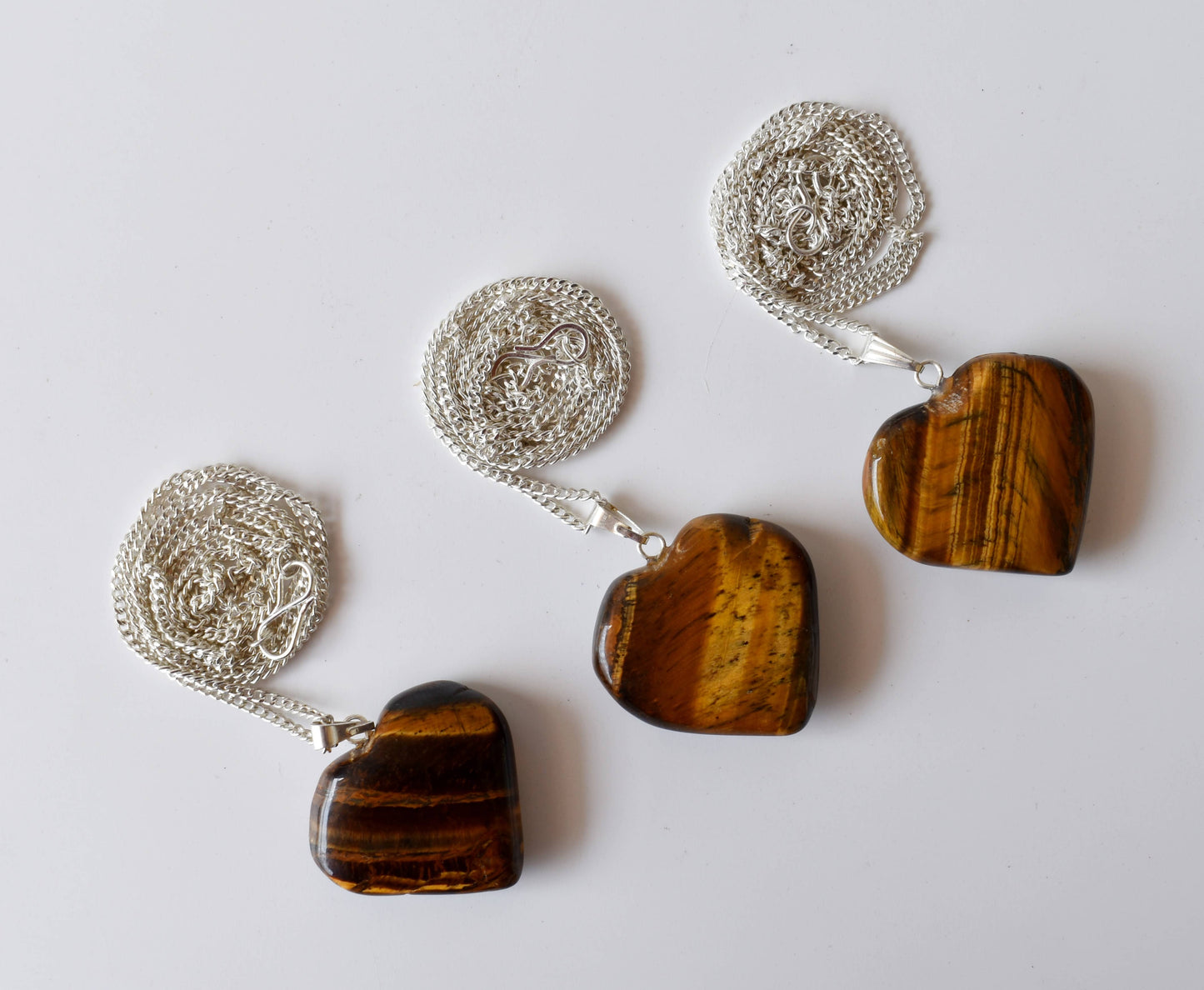 Tiger Eye Crystal Heart Pendant
