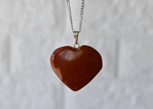 Real Red Jasper Crystal Heart Pendant