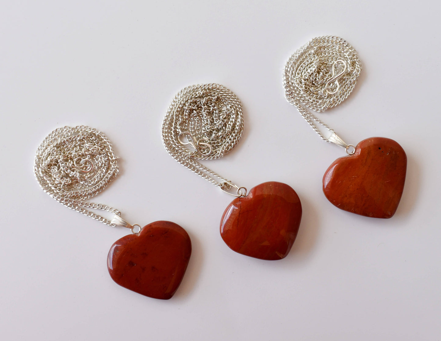 Real Red Jasper Crystal Heart Pendant