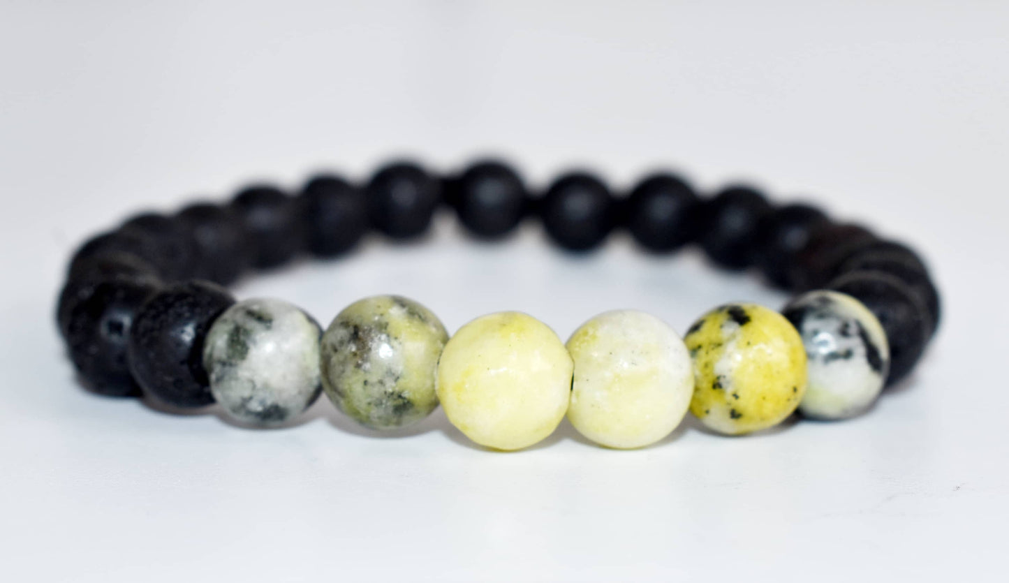 Lava with Serpentine Diffuser Bracelet