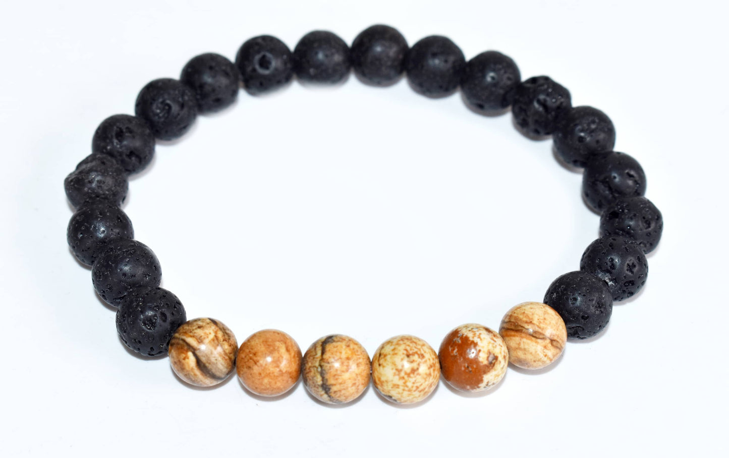 Lava with Picture Jasper Diffuser Bracelet