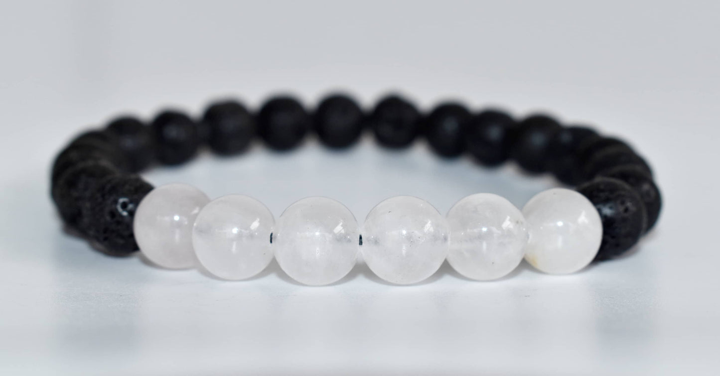 Lava with Rose Quartz Diffuser Bracelet