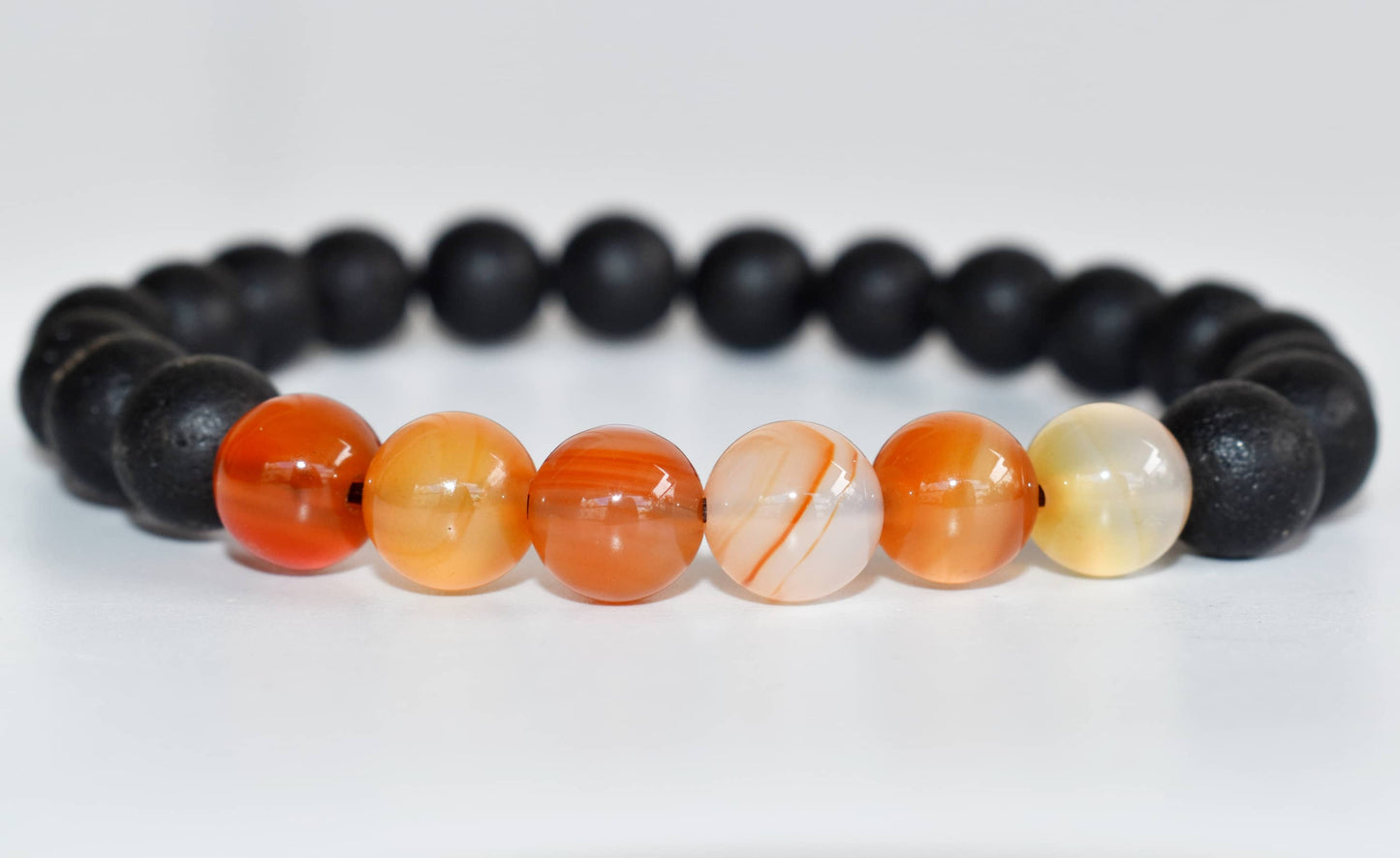 Lava with Carnelian Beads Diffuser Bracelet