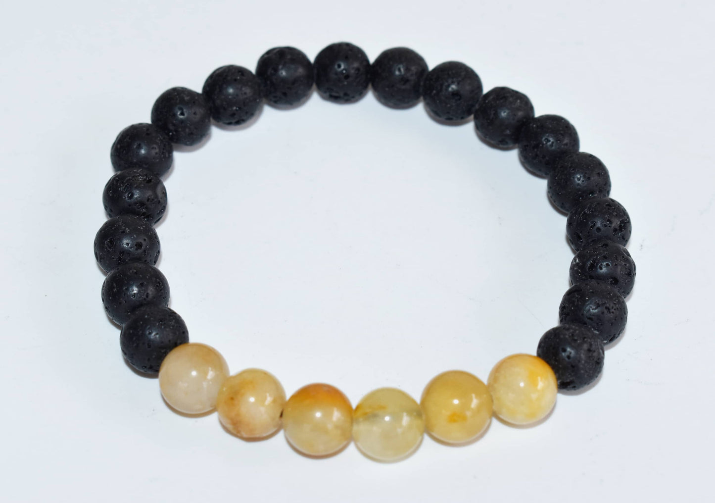 Lava with Yellow Aventurine Diffuser Bracelet