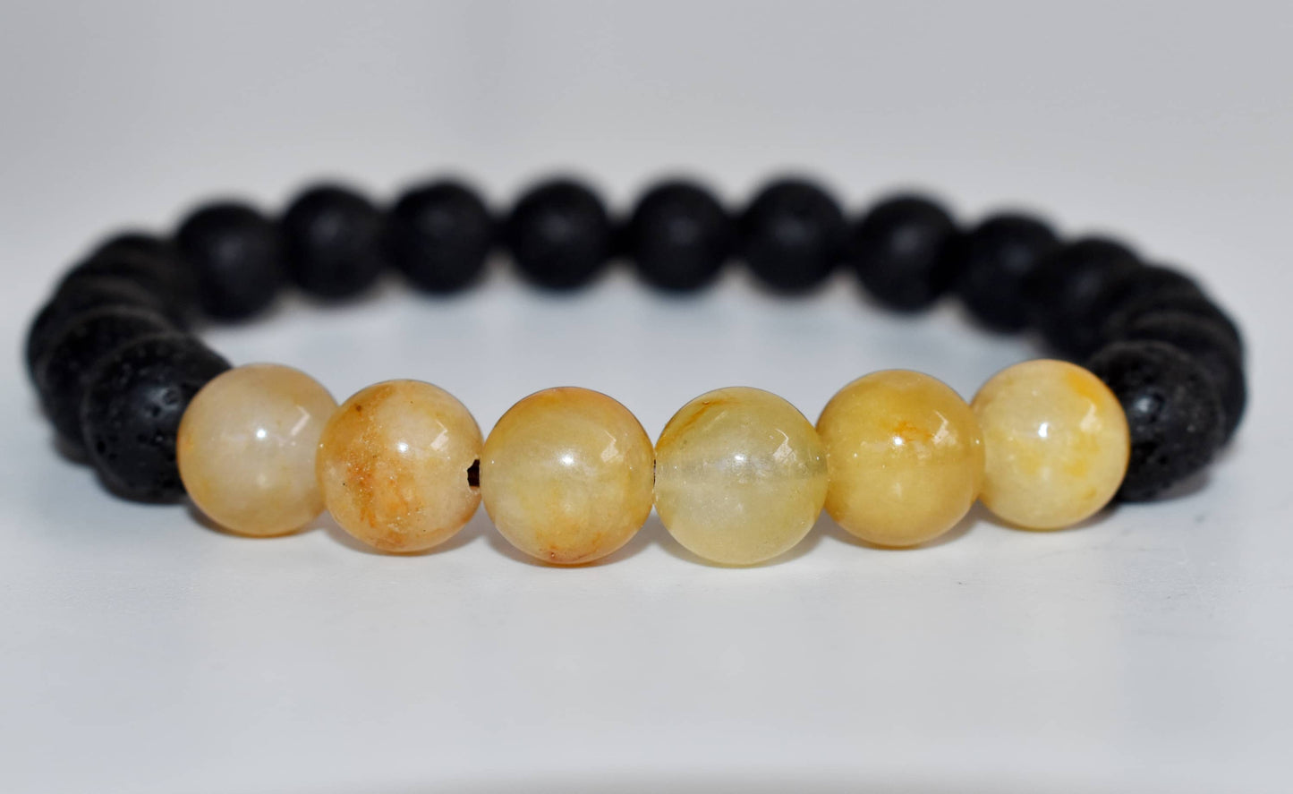 Lava with Yellow Aventurine Diffuser Bracelet