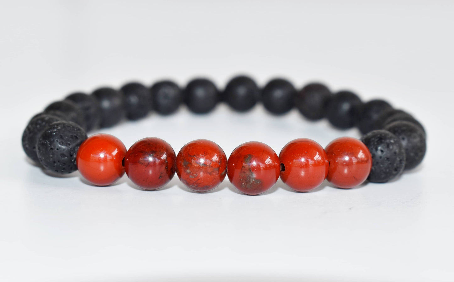 Lava with Red Jasper Diffuser Bracelet