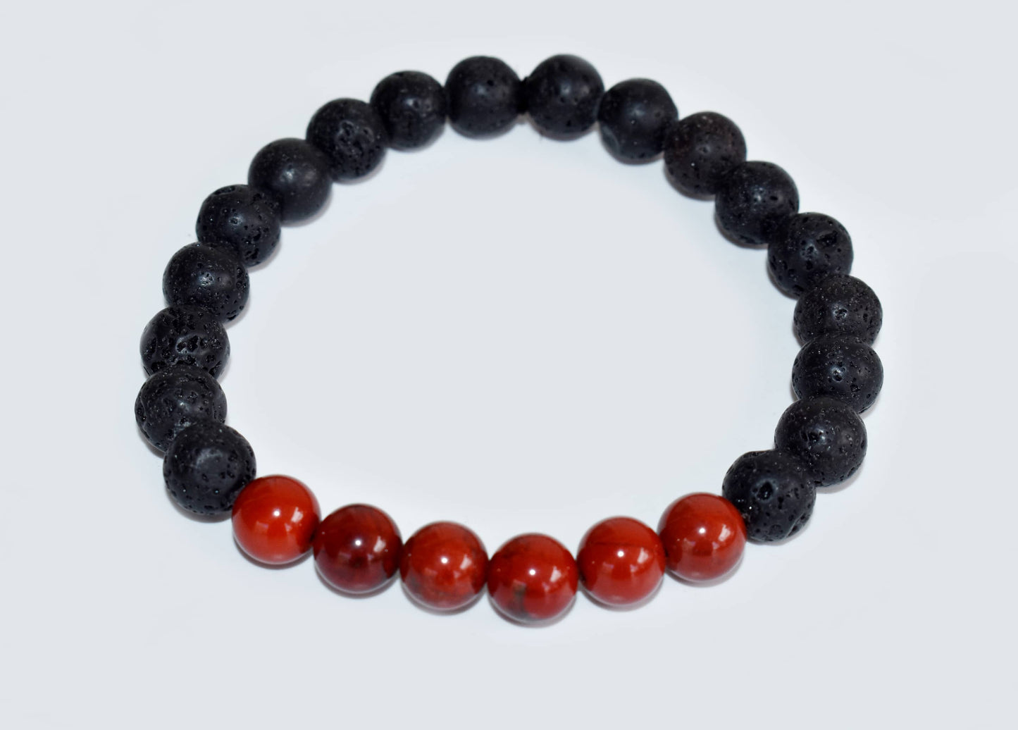 Lava with Red Jasper Diffuser Bracelet