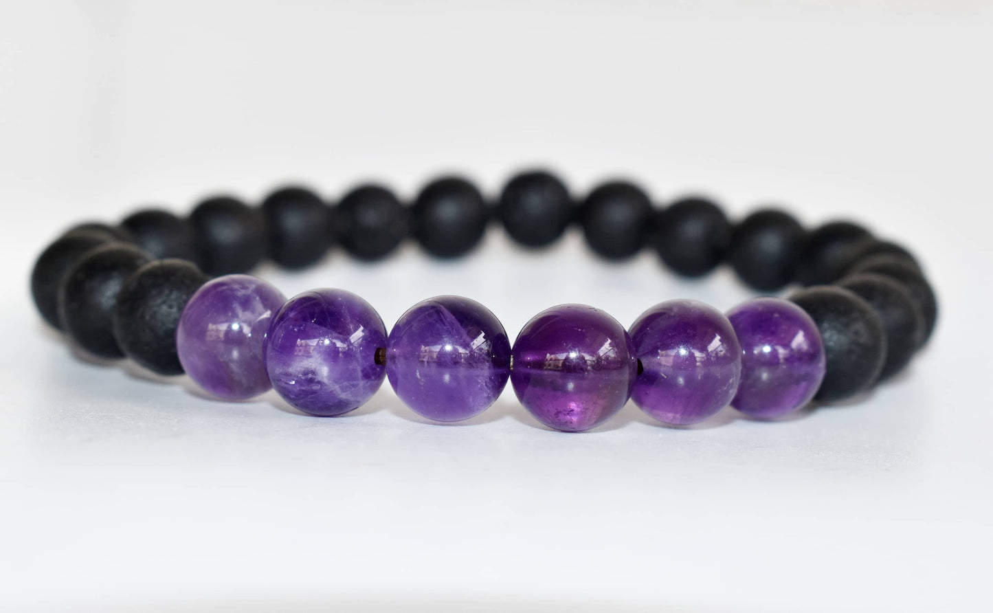 Lava with Amethyst Beads Diffuser Bracelet