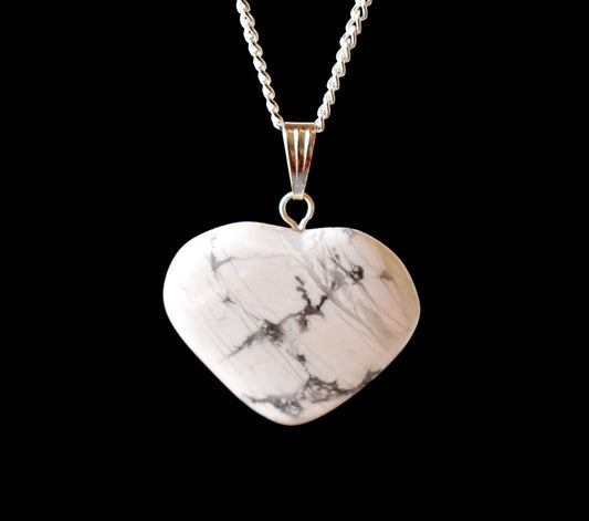 Howlite Crystal Heart Pendant
